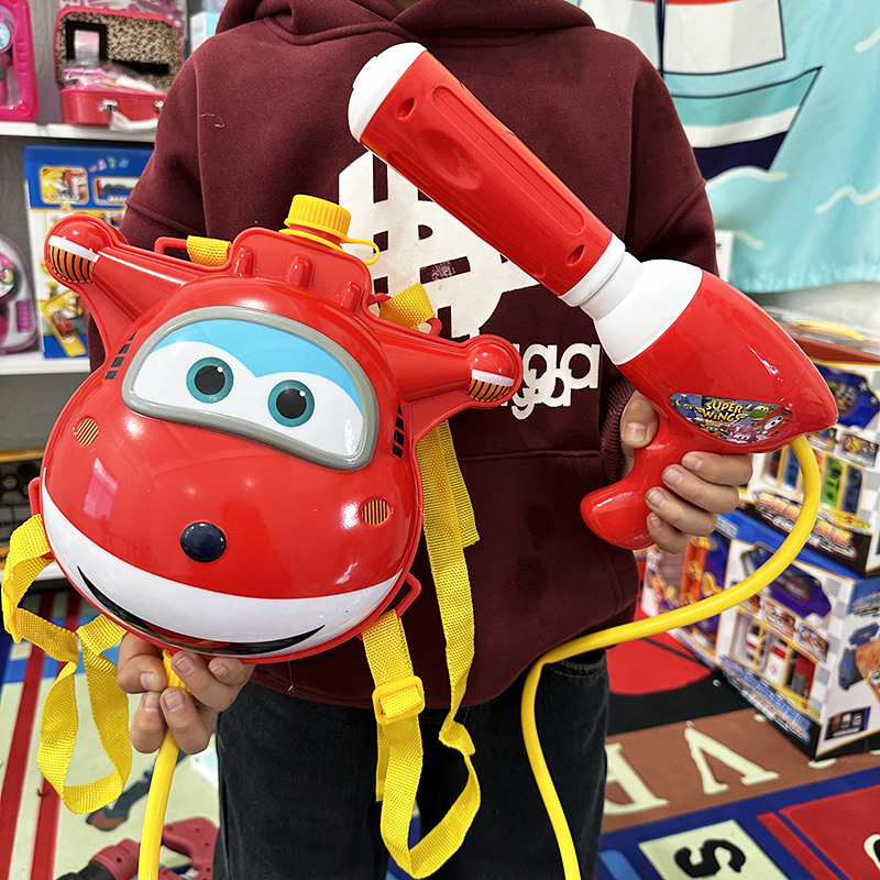 超级飞侠背包水枪儿童玩具网红喷水枪呲水抽拉式男女孩打水仗神器