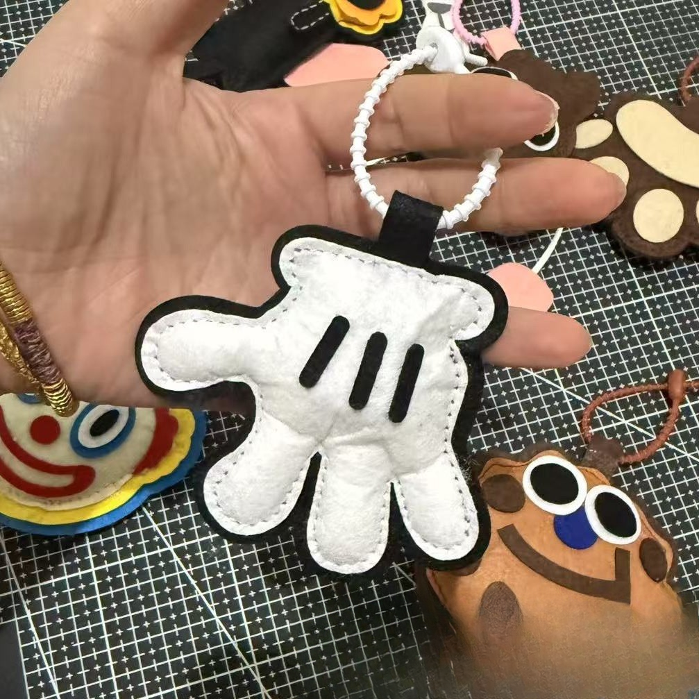 不织布手工卡通挂件网红同款内含叫叫乐猫饼干吉他儿童书包挂件登