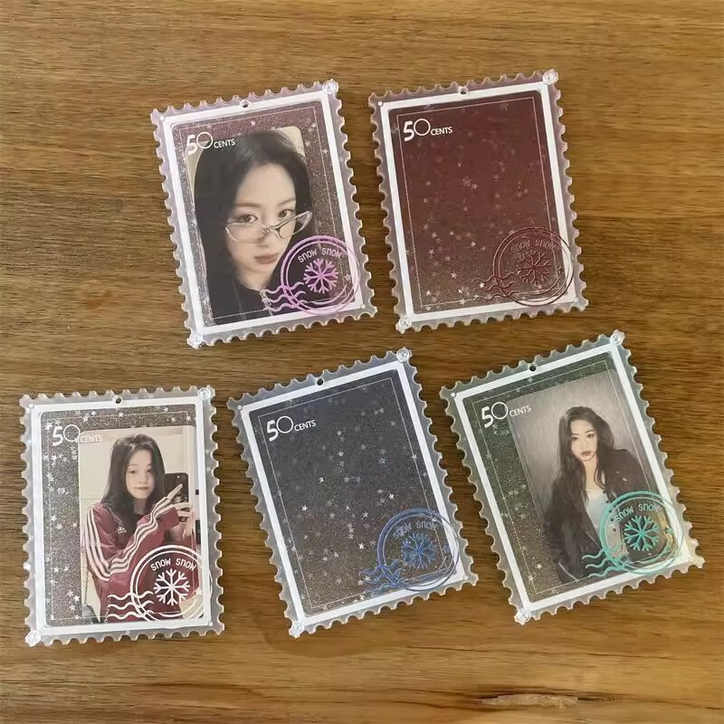 文教文化用品原创ins风亚克力雪花闪闪追星3寸小卡证件透明卡套谷