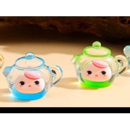 仿真微缩树脂夜光茶壶娃娃公仔 创意DIY手机壳饰品钥匙扣挂件配件