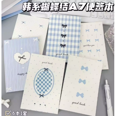 新款韩系蝴蝶结a7便签本高颜值便签纸无粘性可撕学生便携记事本