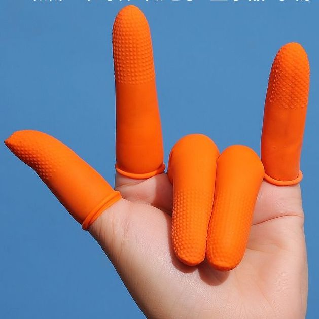 加厚防滑耐磨橡胶手指套护指防护一次性点钞翻纸纹绣乳胶手指头套