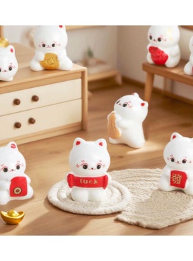 卡通树脂DIY饰品配件造型小猫混装可爱呆萌钥匙扣车载配件