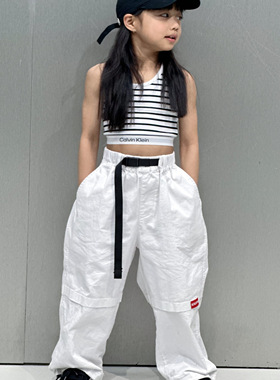 soulstyle宽松儿童款成人弹力工装裤可调节裤脚街舞滑板bboy裤子