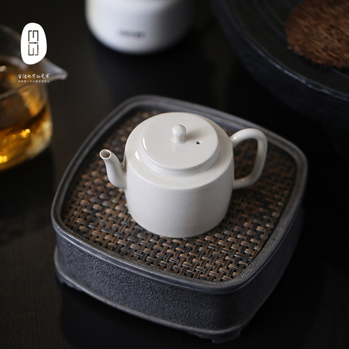 器选草木灰日式单人壶茶壶陶瓷手工单壶带过滤汉瓦壶家用功夫茶具