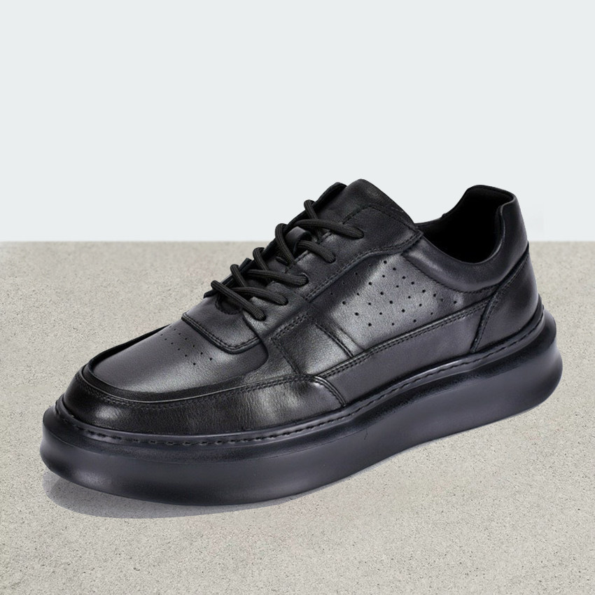 撤柜头层牛皮圆头系带日常休闲男士板鞋纯皮上线耐磨户外青年皮鞋