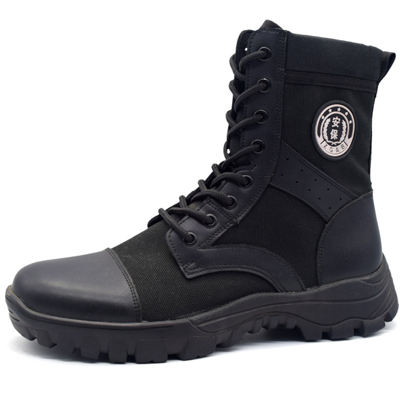 SPRING AND AUTUMN CANVAS HIGH-TOP TACTICAL BOOTS MENS SECURITY OUTDOOR DUTY TRAINING BOOTS WOMENS BLACK MESH BREATHABLE SECURITY SHOES
