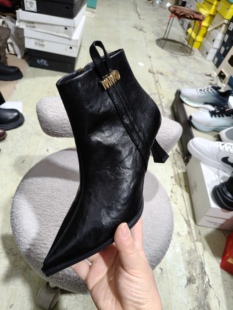 靴舒适百搭女鞋 冰芙尼2025新款 时装 女鞋 靴二棉7302黑色 冬季