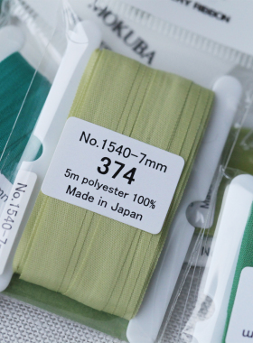 日本mokuba 木马丝带 1540 7mm宽丝带 5米/包 绿色系 13色