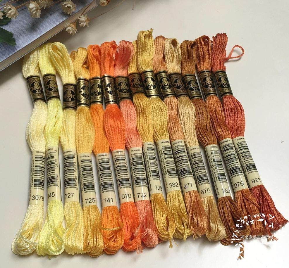 DMC正品 黄色系 绣线纯棉 7大色系 青木和子常用刺绣线 14色_虎窝淘