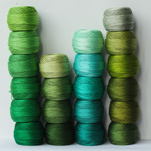 法国DMC8号蕾丝线 珠光线 梭编/钩编线 刺绣 绿色系  40色全