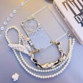 N3镶钻水钻手机壳高级感折叠屏超薄透明双面壳水钻斜挎防滑奢华花朵钻石外壳春季 适用OPPO Find 保护套女