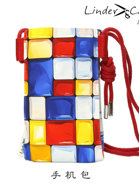 Linder Chin※蒙德里安 原创ins风手机包 时尚休闲百搭街拍小布包