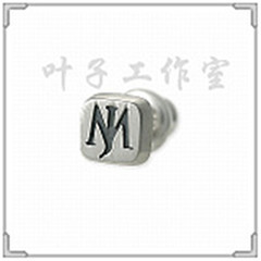 迈克尔杰克逊周边MJ标志纯银耳钉