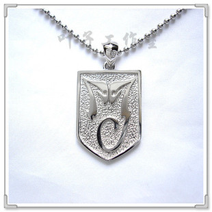 迈克尔杰克逊周边同款银饰吊坠MJ字母标志925纯银项链