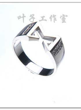 日韩流行银饰神话李玟雨演唱会周边Couple Ring With M纯银戒指