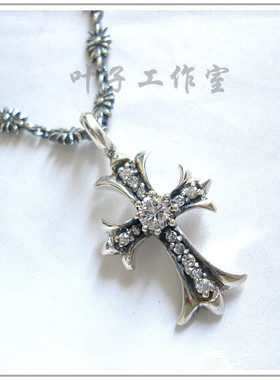 堂本光一双面镶钻纯银十字架项链