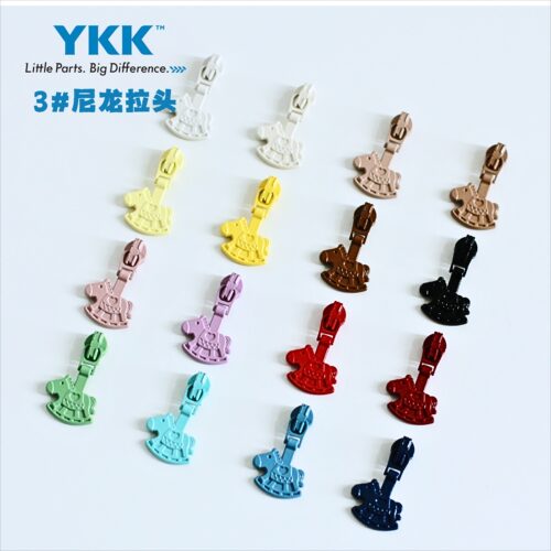 YKK拉链拉头3#尼龙拉头小马手作diy缝纫辅料码装拉链拉头16色