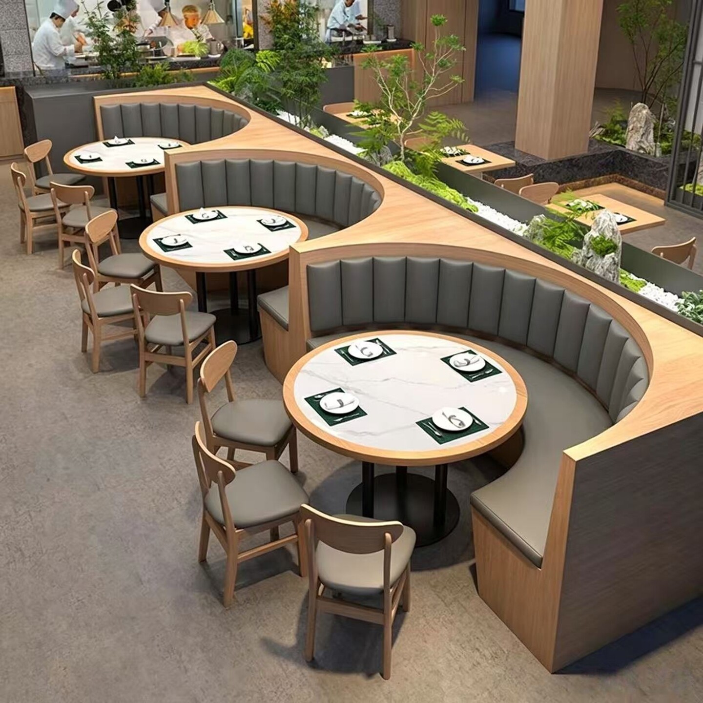 定制半圆卡座餐厅储物卡座沙发商用快餐店饭店面馆餐饮店桌椅组合