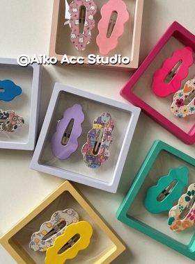 AIKO ACC韩国新款儿童波浪造型彩色发夹刘海夹边夹