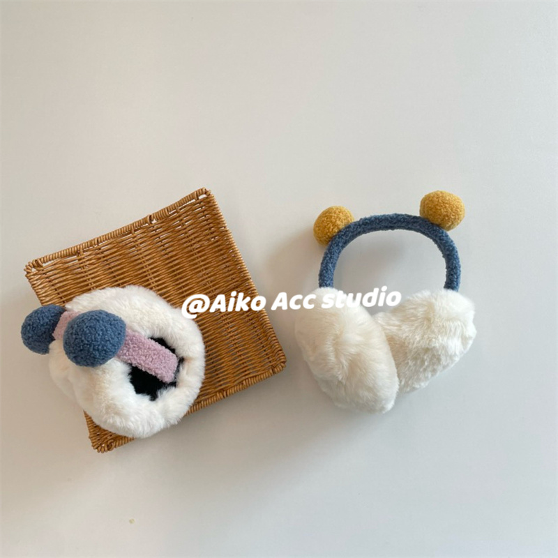 AIKO ACC亲子新款多巴胺可爱球球耳包保暖户外滑雪保暖耳罩