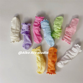 AIKO 呼吸棉木耳边透气糖果色网袜多巴胺 ACC韩国儿童春夏新款