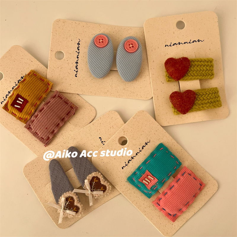 韩国儿童新款方形爱心刘海夹