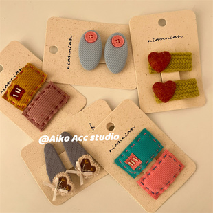 AIKO 方形椭圆爱心刘海夹边夹碎发夹BB夹鸭嘴夹 ACC韩国儿童新款