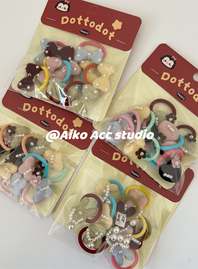 AIKO ACC韩国儿童新款小兔蝴蝶结爱心珍珠花朵发圈发绳