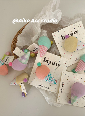 AIKO ACC韩国新款儿童奶油冰淇淋发绳发夹组合皮筋发卡
