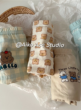 AIKO ACC韩国儿童新5A抗菌小熊饼干平角内裤男生款