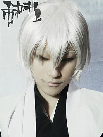 特价 cos 死神cosplay动漫 市丸银 银白色 动漫人物造型短发人物