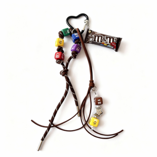 原创cleanfit彩色包包挂件手工串珠编织绳腰间挂饰复古钥匙扣配饰