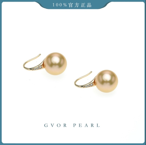 正品丨 高品质海水金珍珠耳钩 11-12MM