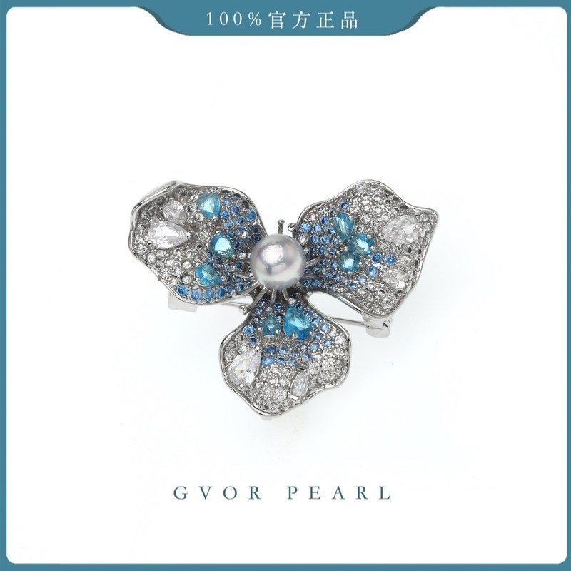 三色堇 海水灰珍珠胸针8-9MM    C1509,珠宝/钻石/翡翠,胸饰,淘宝优惠券,粉丝福利购,淘宝优惠卷