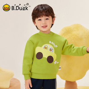 B.Duck小黄鸭儿童冬季圆领卫衣男女童小女孩套头衫上衣童装