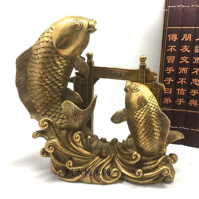 黄铜鲤鱼跳龙门年年有鱼摆件