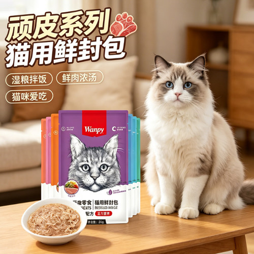 顽皮鲜封包宠物猫咪肉泥湿粮成幼猫鸡肉金枪鱼妙鲜肉湿粮包正品