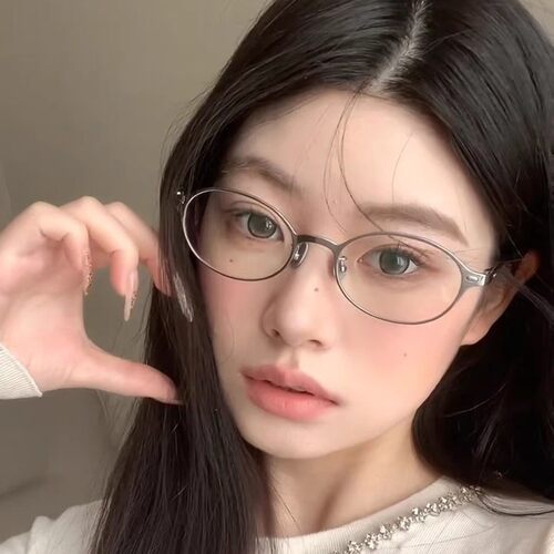 复古丁禹兮同款金丝眼镜框老钱风斯文书呆子金属款椭圆形近视镜架