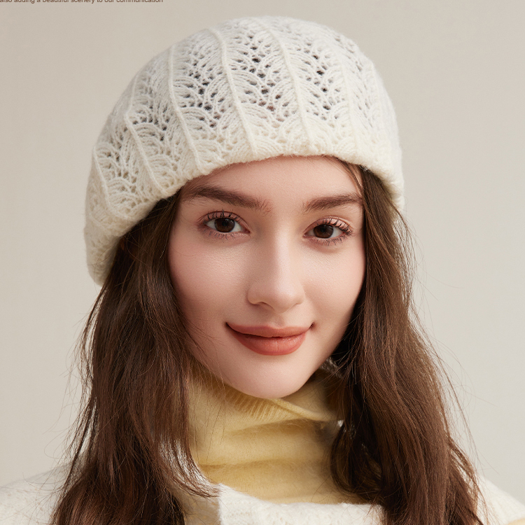 CACUSS女士秋季针织帽镂空毛线帽