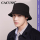 CACUSS帽子男士 简约百搭盆帽纯色大头围渔夫帽遮阳帽户外防晒帽子
