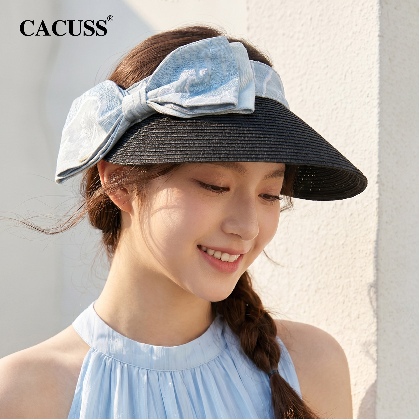 CACUSS空顶草编大檐防晒帽女款图片