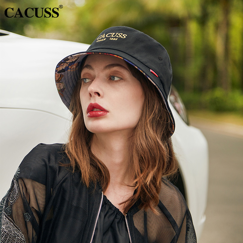 Cacuss渔夫帽文艺刺绣男