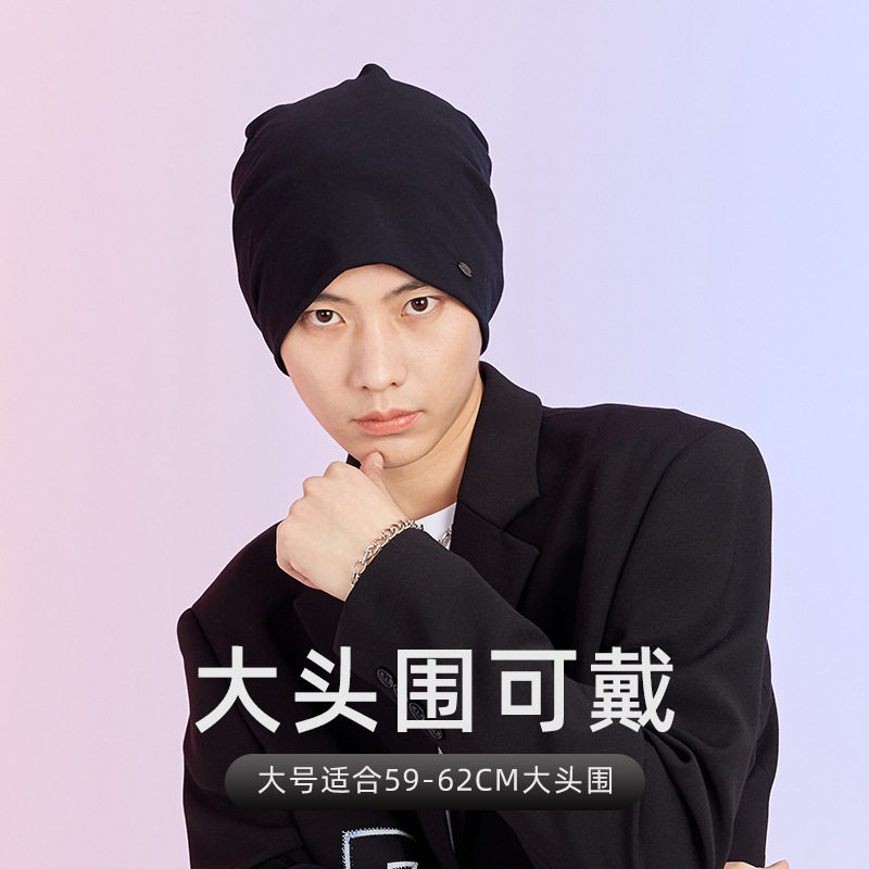 cacuss纯棉堆堆帽夏季薄款大头围潮牌包头帽子男美式冷帽街舞时尚