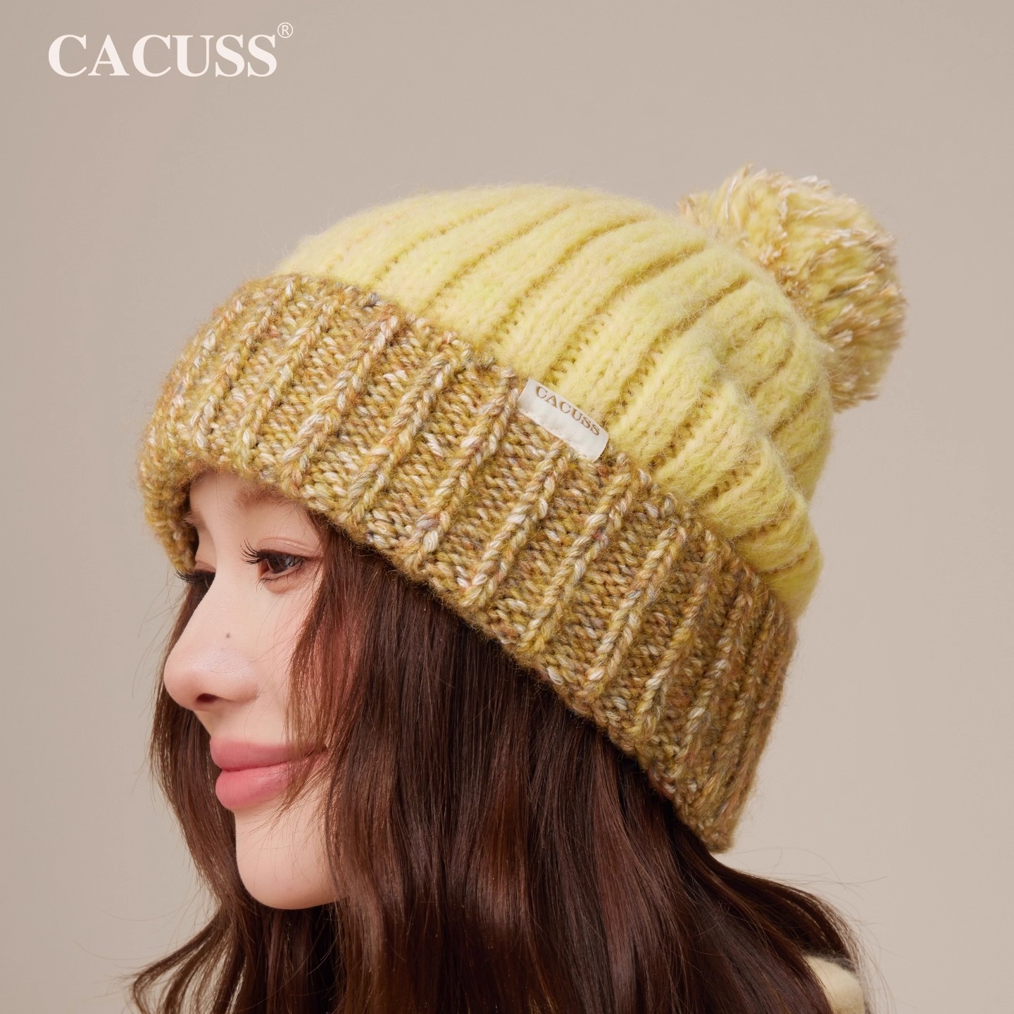 CACUSS秋冬新款毛球毛线帽