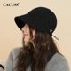CACUSS帽子女秋冬季 新款 小香风可挂口罩渔夫帽大头围素颜百搭盆帽