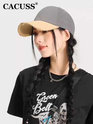 CACUSS棒球帽子女春夏季新磨边