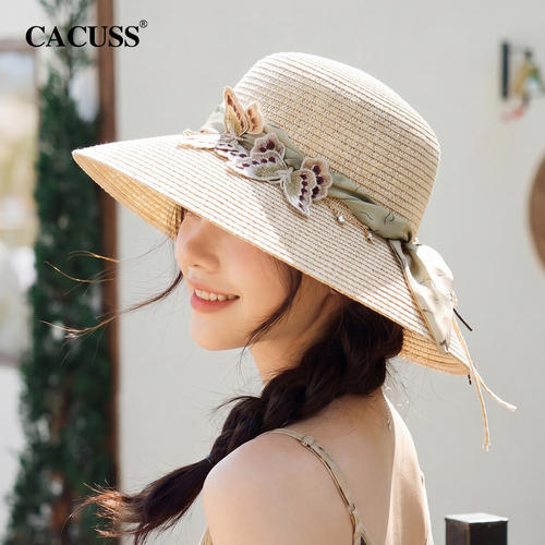 CACUSS夏季大檐草编渔夫帽女