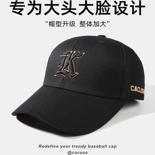 CACUSS帽子男款鸭舌帽夏季遮阳男士防晒帽户外运动刺绣黑色棒球帽
