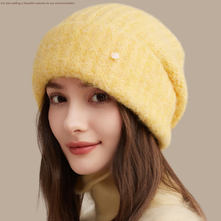 CACUSS针织帽女秋冬堆堆帽毛线帽